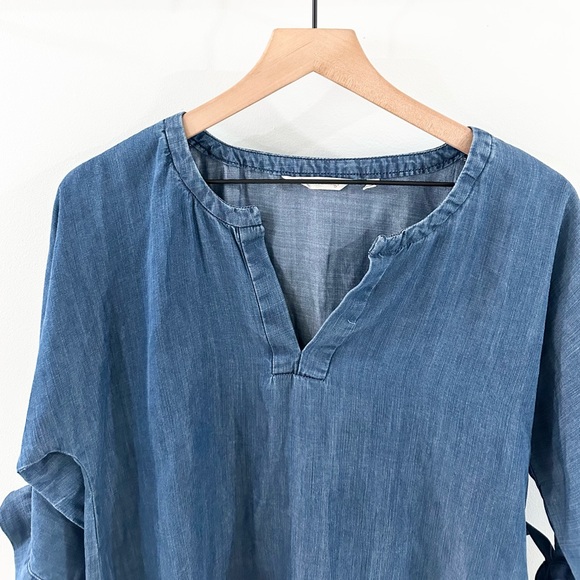 Soft Surroundings Cold Shoulder Chambray Shirt Size XS - Picture 3 of 6